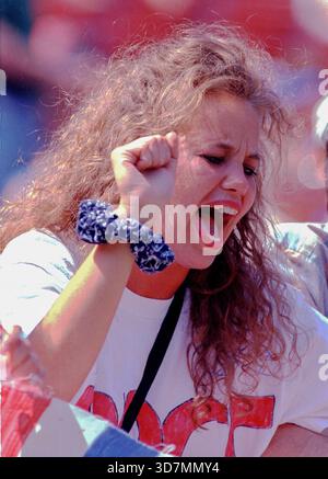 EAST RUTHERFORD NJ : 23 JUIN : les fans norvégiens lors d'un match de Coupe du monde 1994 entre l'Italie et la Norvège, le 23 juin 1994, au Giants Stadium, à East Rutherford, New Jersey. Photo : Tony Quinn Banque D'Images