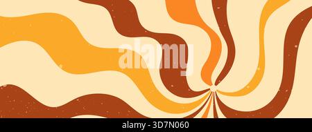 Vagues multicolores groovy Y2K. Fond horizontal abstrait Trippy. Illustration de Vecteur
