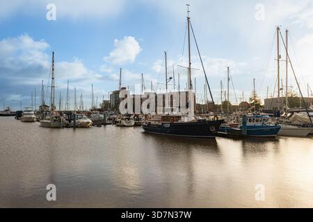 Hull Marina est un port de plaisance situé dans la ville de Kingston upon Hull. Il a été ouvert en 1983 sur le site des anciens docks de chemin de fer. Banque D'Images