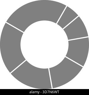 Les segments en forme de donut distribuent les données uniformément autour d'une structure circulaire centrale. Illustration de Vecteur