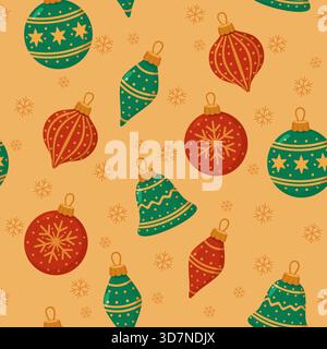 Motif sans couture d'ornement de Noël chaud Illustration de Vecteur