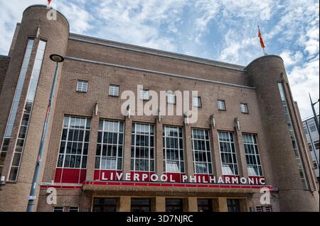 Liverpool, Royaume-Uni- 19 juillet 2025 ; le Front de l'Orchestre philharmonique de Liverpool dans la ville de Liverpool. Banque D'Images