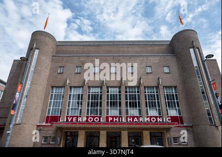Liverpool, Royaume-Uni- 19 juillet 2025 ; le Front de l'Orchestre philharmonique de Liverpool dans la ville de Liverpool. Banque D'Images