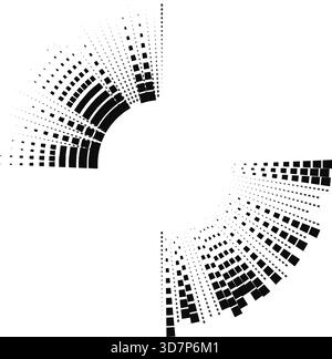 Les rayons carrés longs et irréguliers rayonnent vers l'extérieur symétriquement à partir d'un centre circulaire. Illustration de Vecteur