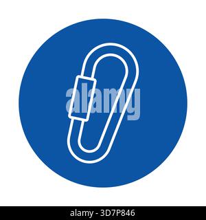 Un cercle bleu moderne et minimaliste avec une simple icône de trombone blanc, parfait pour une utilisation dans des conceptions numériques, des présentations ou des projets créatifs. Illustration de Vecteur