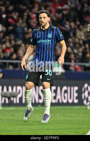 Carlos Augusto de l'Internazionale lors du match de l'UEFA Champions League à l'Atletico de Madrid et au FC Internazionale Milano à l'Estadio Metropolitano sur Nove Banque D'Images