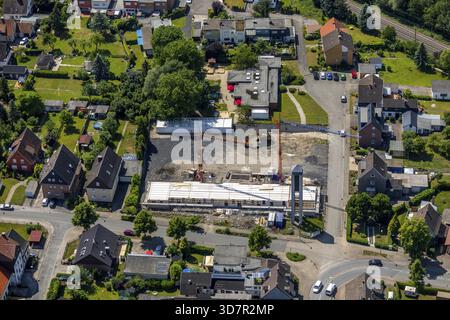 Kath. Jardin d'enfants Paulus et tour d'église, travaux de construction de dr Guenterstrasse Bernhardstrasse, Hamm, région de la Ruhr, Rhénanie-du-Nord-Westphalie, Ger Banque D'Images