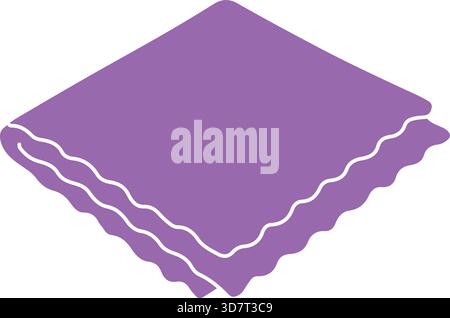 Un chiffon en microfibre violet soigneusement plié avec des bords cousus pour le dépoussiérage et le polissage. Illustration de Vecteur