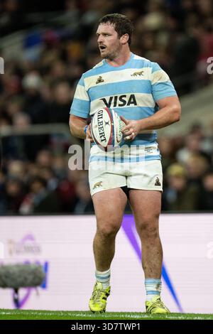 LONDRES, ANGLETERRE - 23 NOVEMBRE : Julian Montoya de l'équipe nationale Argentine de rugby lors du match international de rugby Quilter Nations Series 2025 entre-temps Banque D'Images