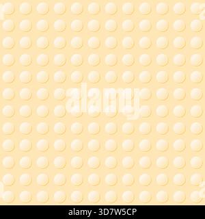 Plaque de construction de blocs de jouet fond jaune. Surface de briques de construction de jouet en plastique. Arrière-plan vectoriel transparent. Illustration de Vecteur
