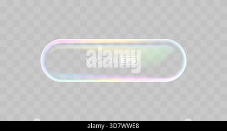 Cadre en verre holographique moderne avec des couleurs irisées douces, idéal pour les bannières et les éléments d'interface utilisateur. Illustration vectorielle Illustration de Vecteur