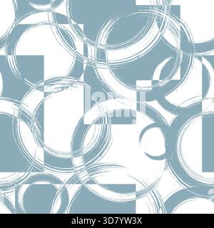 Motif géométrique abstrait sans couture. Répéter la texture des contours de la forme géométrique. Décor de cercle turquoise répété. Arrière-plan rond répété pour la conception Illustration de Vecteur