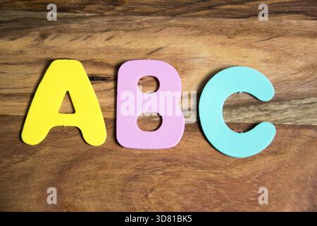 Lettres ABC en lettres colorées Banque D'Images