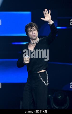 Milano, Trasmissione TV “X Factor” 2025, sesta puntata - semifinaleNella foto : Irama Banque D'Images