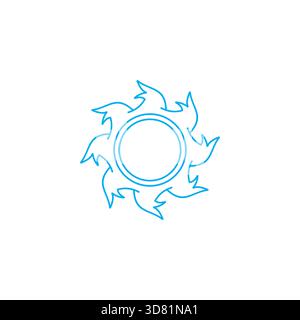 vecteur de logo de cercle rond tourbillon bleu de vagues de tourbillon d'océan Illustration de Vecteur