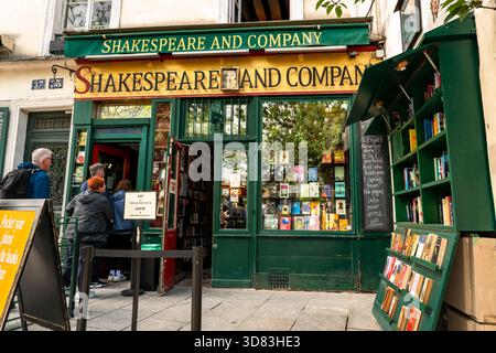 Paris France Shakespeare and Company librairie de langue anglaise Banque D'Images