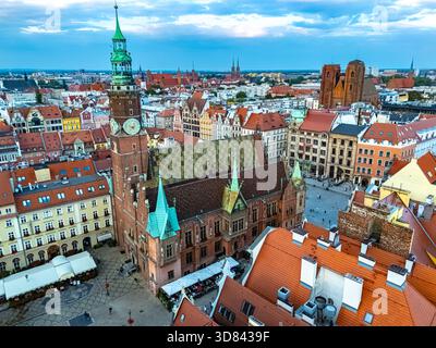 La place du marché à Wroclaw, basse-Silésie voïvodie, Pologne Banque D'Images