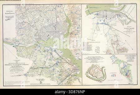 SEATTLE - 11 octobre 2025 - défenses de Washington et des environs de la guerre de Sécession, montrant les positions de l'Union et des confédérés près de Centreville et Lewinsville, Virg Banque D'Images