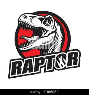 Conception de logo vectoriel de personnage Angry Raptor Mascot Illustration de Vecteur