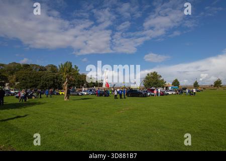 Clevedon les voitures et le café rassemblent Salthouse Field Clevedon Banque D'Images