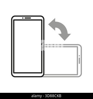Icône de rotation du smartphone. Symbole d'orientation de l'écran. Vecteur d'affichage mobile. Illustration de la rotation du périphérique. Illustration de Vecteur