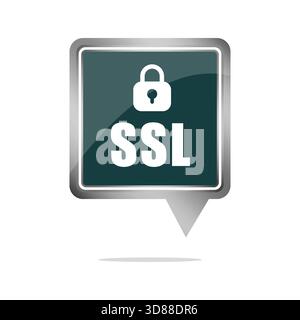 Icône de verrou SSL. Symbole de cryptage de sécurité. Connexion sécurisée vecteur. Protection des données privées. Illustration de Vecteur