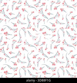 Joli motif vectoriel sans couture avec design floral en rose sur blanc pour le textile et les arrière-plans Illustration de Vecteur