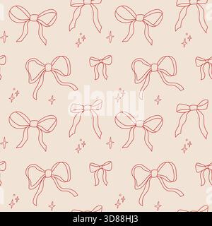 Motif sans couture festif avec des arcs rouges sur un fond de biège. Illustration de Vecteur