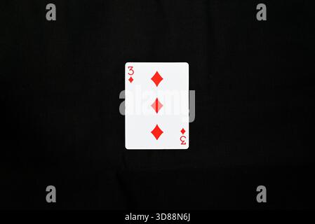 Jeu complet de cartes de poker - trois de clubs Banque D'Images