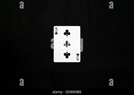Jeu complet de cartes de poker - trois de Croix Banque D'Images