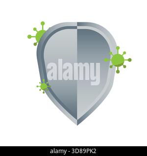 Icône de protection antivirus. Protection du système immunitaire. Vecteur de défense bactérienne. Symbole du gardien de santé. SPE 10. Illustration de Vecteur