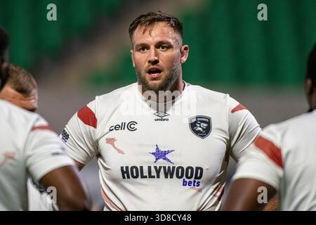 Galway, République d'Irlande. 29 novembre 2025. Jason Jenkins des Sharks lors du match United Rugby Championship Round 6 entre Connacht Rugby et Hollywoodbets Sharks au stade Dexcom de Galway, Irlande le 29 novembre 2025 (photo Andrew SURMA/Sipa USA). Crédit : Sipa USA/Alamy Live News Banque D'Images