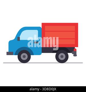 Icône de vecteur de camion de livraison bleu et rouge pour la logistique et l'expédition Illustration de Vecteur