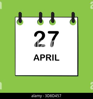 Avril 27. Icône calendrier quotidien pour la conception. Conception simple pour brochure commerciale, flyer, médias imprimés, publicité. Facilement modifiable Illustration de Vecteur