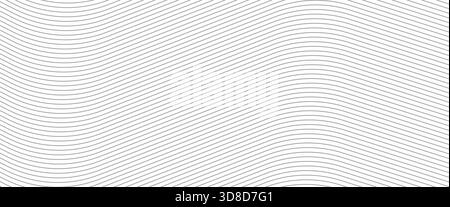 le motif de grille de ligne d'onde grise se propage en douceur sur un fond blanc propre formant un design vectoriel minimal idéal pour la mise en page créative graphique moderne Illustration de Vecteur