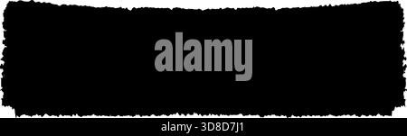 Bannière vectorielle rectangulaire de coup de pinceau noir grunge avec des bords rugueux pour la conception de carte d'affiche de mise en page fond blanc isolé Illustration de Vecteur