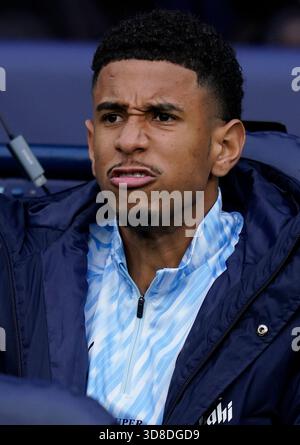 Manchester, Royaume-Uni. 29 novembre 2025. Savio de Manchester City lors du match Manchester City vs Leeds United premier League à l'Etihad Stadium, Manchester. Le crédit photo devrait se lire : Andrew Yates/Sportimage crédit : Sportimage Ltd/Alamy Live News Banque D'Images