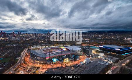 Stade Etihad stade domicile du Manchester City FC Banque D'Images