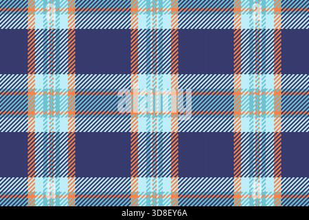 Contrôle textile sans couture italien, vecteur de plaid père tartan. Tissu de fond de texture de motif d'impression dans la palette de couleurs bleues et claires. Illustration de Vecteur