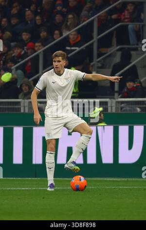 Milan, Italie, novembre 29 2025. Toma Basic en action lors du match de Serie A entre l'AC Milan et le SS Lazio au stade Giuseppe Meazza de Milan, en Italie Banque D'Images