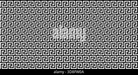 Motif sans coutures en méandres. Fond d'ornement grec Illustration de Vecteur