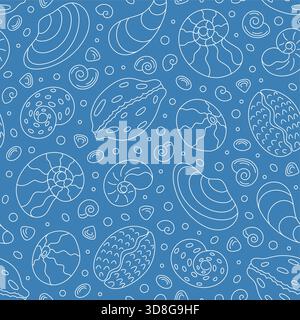 Motif Seashell sous-marin sans couture Illustration de Vecteur