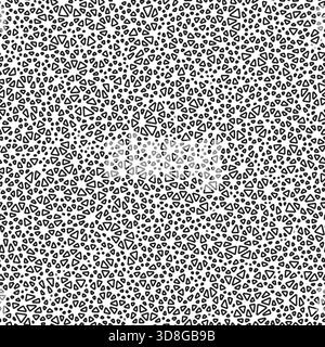 Fond géométrique avec de minuscules triangles dans un style noir et blanc. Les triangles arrondis sont délimités dans un motif sans couture répétable. Illustration de Vecteur