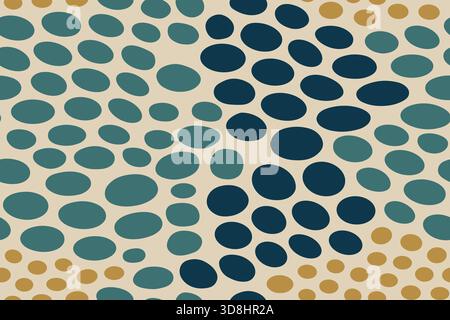 Motif marin gras sans couture avec des taches bleues, sarcelle et dorées inspirées de la peau de poisson-gâchette tropicale Illustration de Vecteur