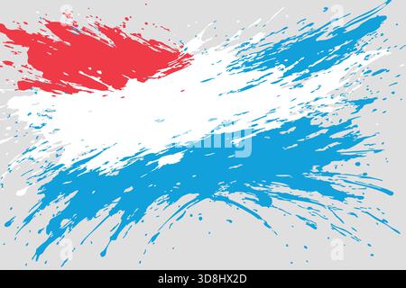 Le drapeau grunge artistique luxembourgeois éclate dans un style abstrait de coup de pinceau pour un design patriotique ou créatif. Illustration de Vecteur