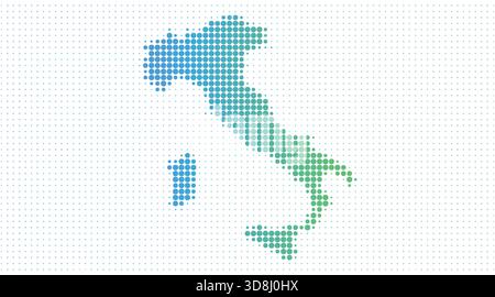 Carte en pointillés de l'Italie dans un style demi-ton moderne, illustration vectorielle sur fond blanc Illustration de Vecteur