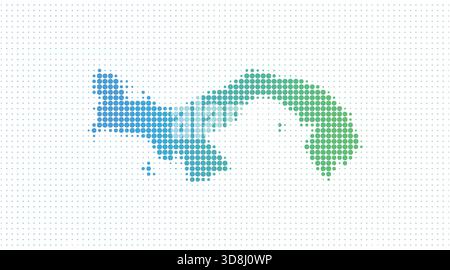 Carte pointillée Panama dans un style demi-ton moderne, illustration vectorielle sur fond blanc Illustration de Vecteur