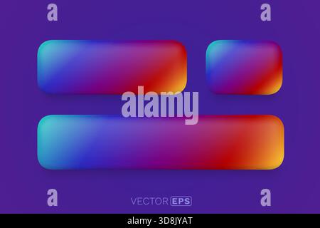 Boutons dégradés vibrants et bannières avec effet flou doux, idéal pour la conception Web moderne et les éléments d'interface utilisateur. Illustration vectorielle Illustration de Vecteur