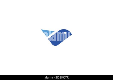 Conception minimaliste de logo d'oiseau abstrait sur fond blanc Illustration de Vecteur