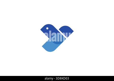 Lettre minimale y Bird logo sur fond blanc Illustration de Vecteur